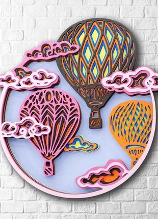 Набор для творчества деревянная 3d раскраска воздушные шары 2, 25 * 25 см5 фото