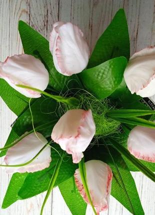 Белоснежные тюльпаны с мыла ручной работы4 фото