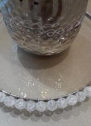 Обруч с горным снежным хрусталем