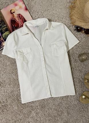 Базова лляна сорочка з коротким рукавом №453max2 фото