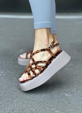 Женские босоножки из эко кожи в леопардовом принте🐆