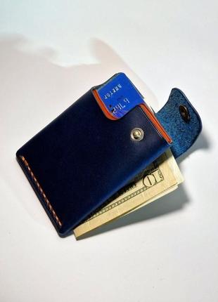 Вертикальний мінімалістичний гаманець з преміум шкіри