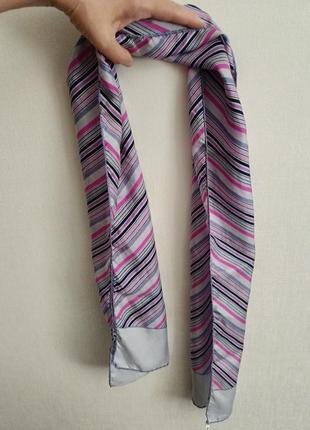 Шарф жіночий 100% seide шовковий вінтажний в смужку