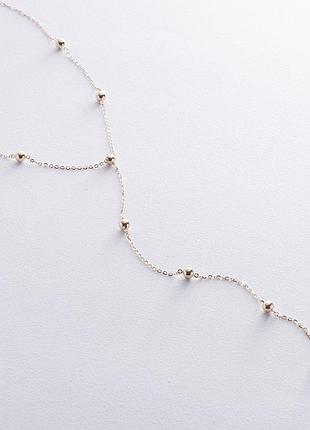 Колье 2 в 1 "шарики" в желтом золоте кол02473