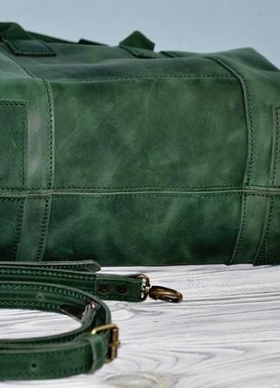Кожаная сумка габриэль в зеленом цвете3 фото