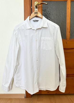 Сорочка біла базова бавовна з чоловічого плеча оверсайз, щільний котон тримає форму1 фото