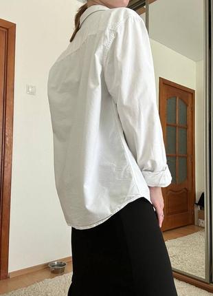 Сорочка біла базова бавовна з чоловічого плеча оверсайз, щільний котон тримає форму6 фото
