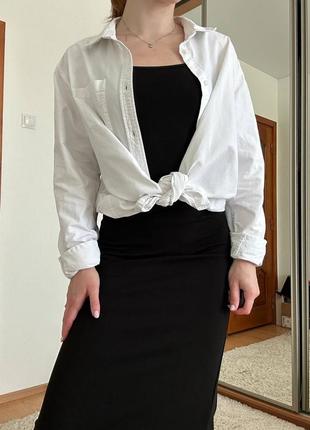 Сорочка біла базова бавовна з чоловічого плеча оверсайз, щільний котон тримає форму8 фото