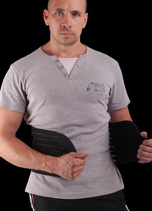 Корсет для спины мужской бандаж спортзал пояс размер 42-50 (черный) - поддержка спины...