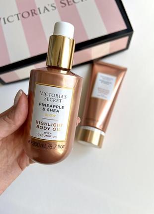 Олійка бронзатор хайлайтер для тіла pineapple shea victoria’s secret