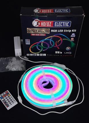 Светодиодная неоновая rgb smart led лента digital 220v, ip65, комплект 10 метров с...