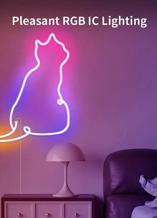 Светодиодная неоновая rgb smart led лента digital 220v, ip65, комплект 10 метров с...