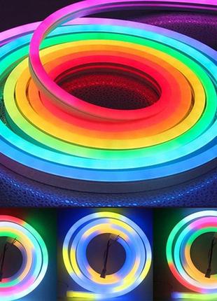 Светодиодная неоновая rgb smart led лента digital 220v, ip65, комплект 10 метров с...