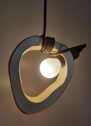 Винтажная люстра в форме колец. деревянная лампа. скандинавский светильник ручной работы.4 фото