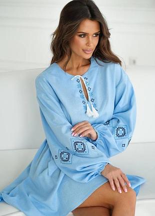 Літня лляна сукня,сукня вишиванка,платье вишитое,українська сукня,вишита сукня міні...