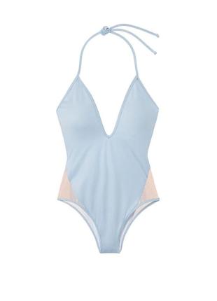 Суцільний купальник victoria’s secret купальник вікторія сікрет блакитний