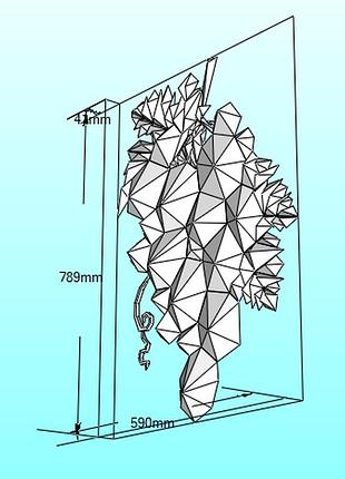 Paperkhan конструктор из картона мозаика виноград оригами papercraft фигура...