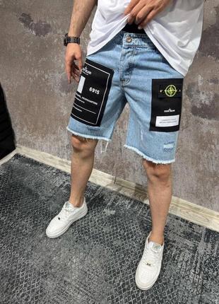 Джинсовые шорты stone island лето1 фото