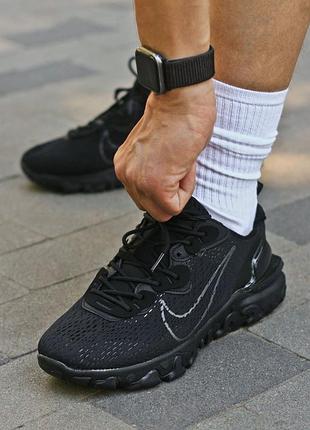 Мужские спортивные летние кроссовки nike react vision black
