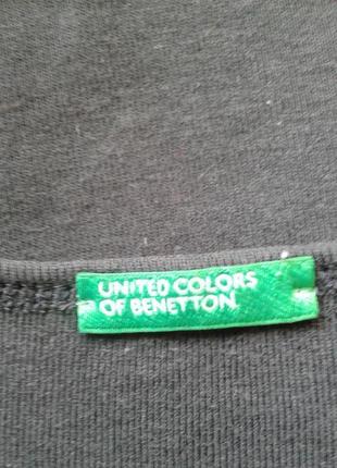 Черная хлопковая майка с надписью стразами "benetton" спереди united colors of benetton нюанс5 фото