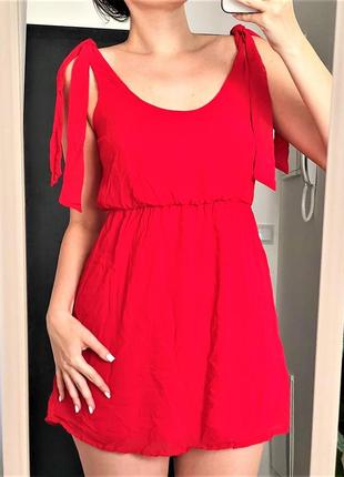 Шифонове червоне плаття сарафан
