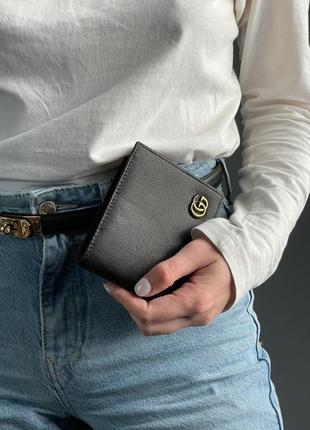 👜 gucci leather gg marmont coin wallet black9 фото