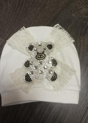 Шапочка для новорожденного. хлопок.