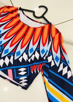 Укорочений щільний лонгслів із принтом shein 7