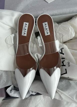 Alaia white heart heels белые туфли сердце