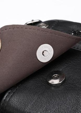 Вертикальна чоловіча сумка в щільній шкірі vintage 20366 чорна