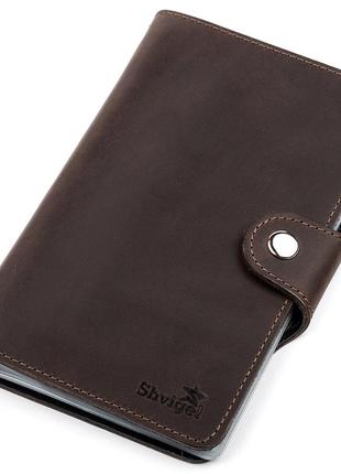 Візитниця велика shvigel 13904 шкіряна коричнева