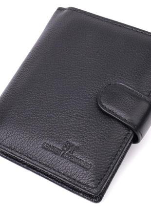 Вертикальный мужской бумажник из натуральной кожи st leather 22479 черный