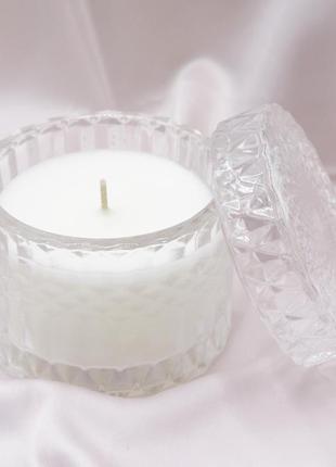 Свеча парфюмированная соевая sacura morning (сакура) 30 ч горения с крышкой bartek candles