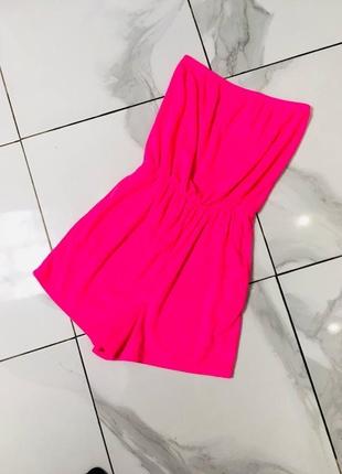 Рожевий яскравий махровий ромпер комбінезон на дівчинку 14 років candy