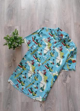 Primark лëгкая летняя рубашка гавайка футболка / размер м