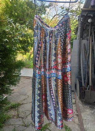 Юбка спідниця сатинова атласна в стилі бохо