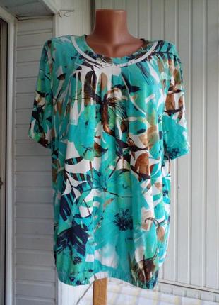 Вискозная трикотажная блуза большого размера батал6 фото