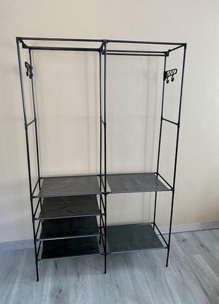 Вішалка для пальта та одягу 12-трубка multifunctional coat rack / cr108 (108*36*175см/чорний) (6шт)
