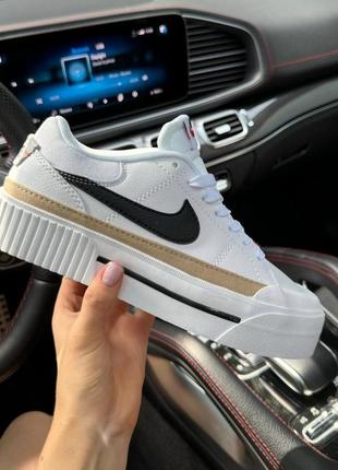 Женские кроссовки nike court legacy superstar white orange