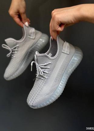 ▪️в стиле «adidas yeezy boost 350 v2 bone woman» мягкие текстильные женские серые графит кроссовки текстиль весна лето осень 36 37 38 39 40 41 размер