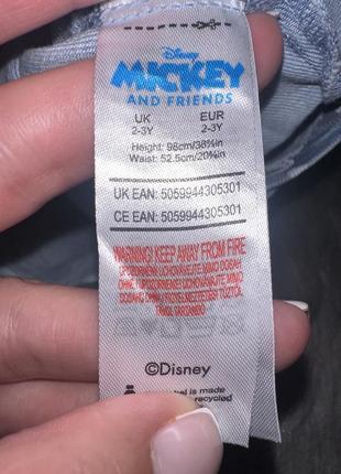 Прикольные стильные джинсовые шорты minnie mouse с высокой посадкой для девочки 2/3р f&f disney5 фото