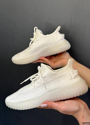 ▪️в стиле «adidas yeezy boost 350 v2 bone woman» текстильные женские белые-светло молочные кроссовки текстиль весна лето 36 37 38 39 40 41 размер