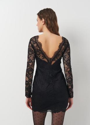 Коротка вечірня коктельна сукня мереживо гіпюр чорна h&m divided