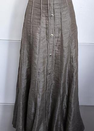 Довга лляна спідниця marks&spencer з гудзиками