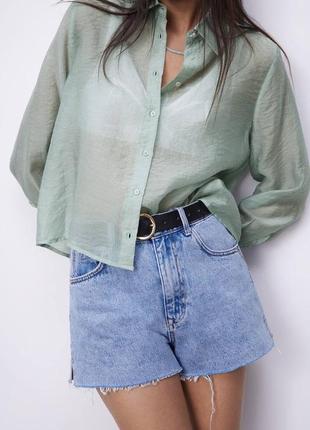 Стильна напівпрозора блуза сорочка zara