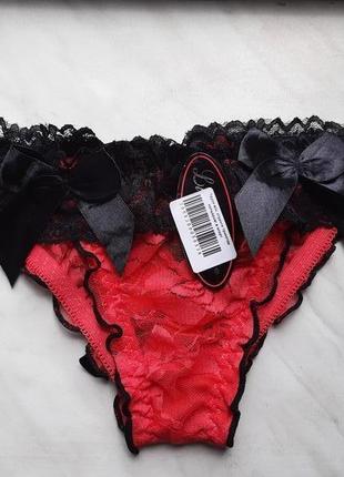Мереживні трусики з шнурівкою та бантом