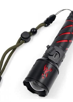 Фонарь ручной аккумуляторный xq- s59-gt черный