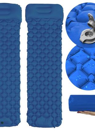 Коврик туристический матрас с встроенным насосом надувной каремат 180х65 см ammunation