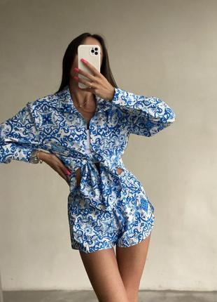 Жіночий літній костюм з сорочки та шорт головний мастхев цього літа