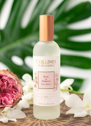 Rose & hibiscus (роза и гибискус) интерьерные духи - спрей от collines de provence, 100 мл